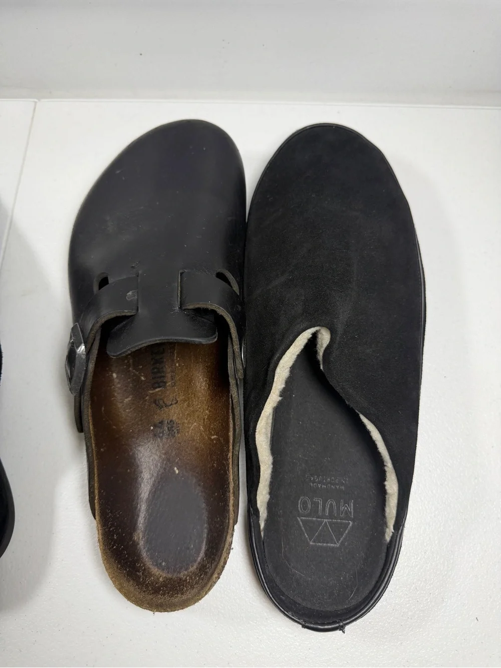 Mulo Men's Black Shearling-Lined Slip-On Mule Slipper size 10
